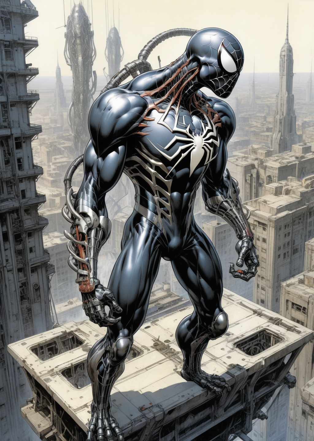 01500-2419272395-spiderman, mecha, cyborg,  with a venom armor,  __(Dashing) (perspective from above)_design by H.R. Giger Enki Bilal.png